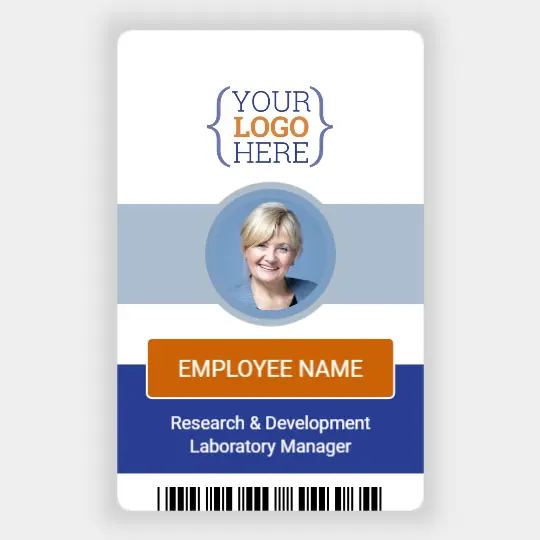 Employee Identification Badge With Photo And Logo